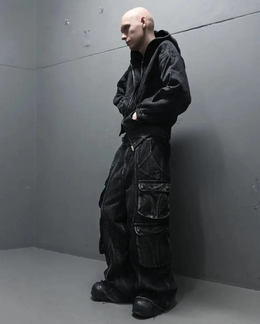 Clearance HJK Exclusive "Anarchy" Denim Cargo Pants Pants | Jeans