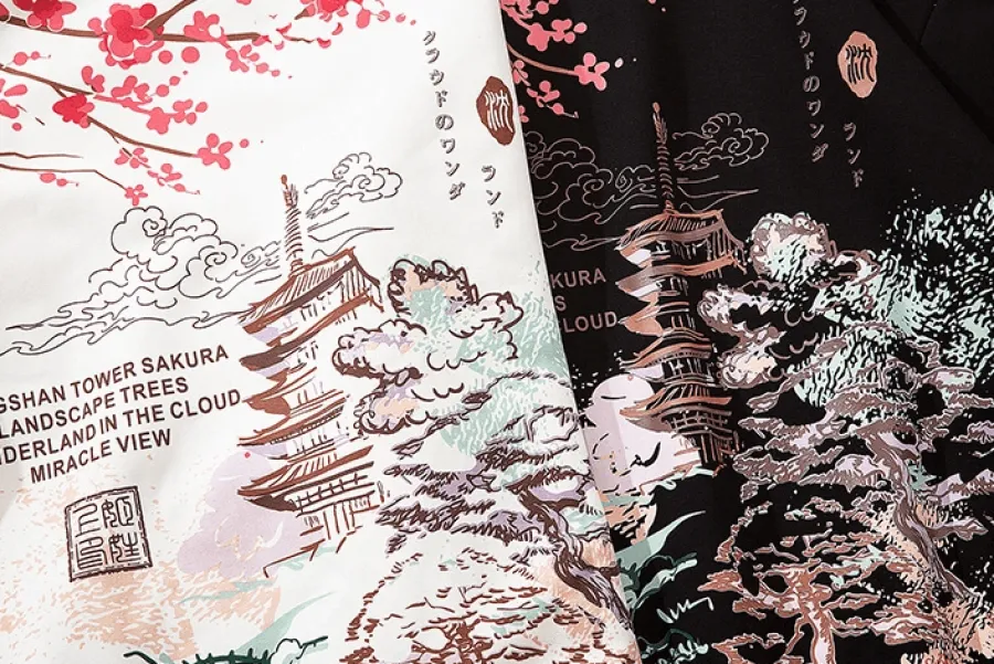 Clearance Japanese Landscape Hoodie Hoodies
