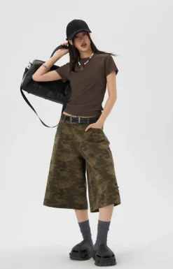 Clearance Camo Capri Cut Shorts Shorts