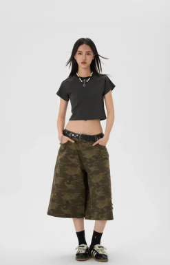 Clearance Camo Capri Cut Shorts Shorts