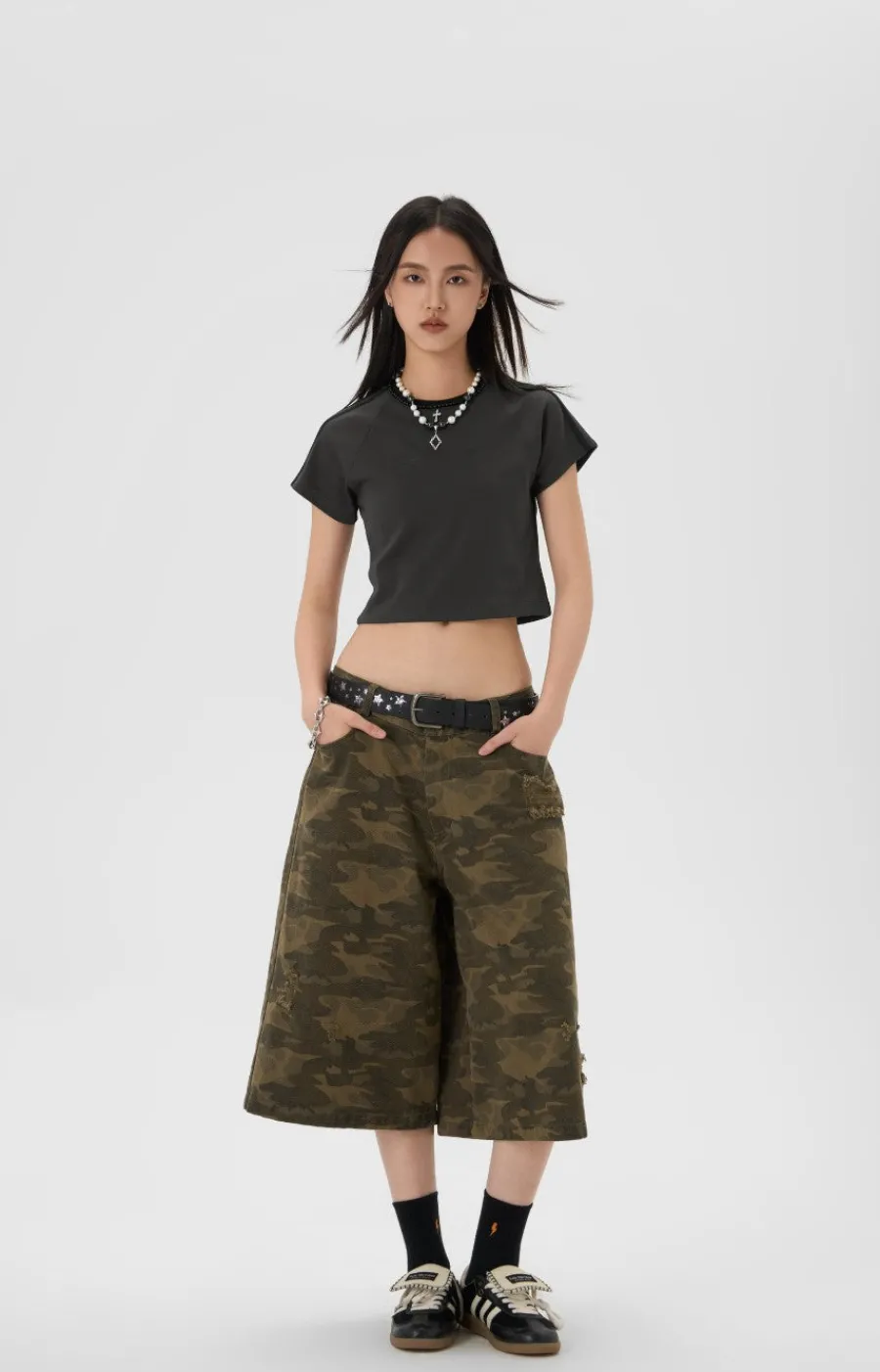 Clearance Camo Capri Cut Shorts Shorts