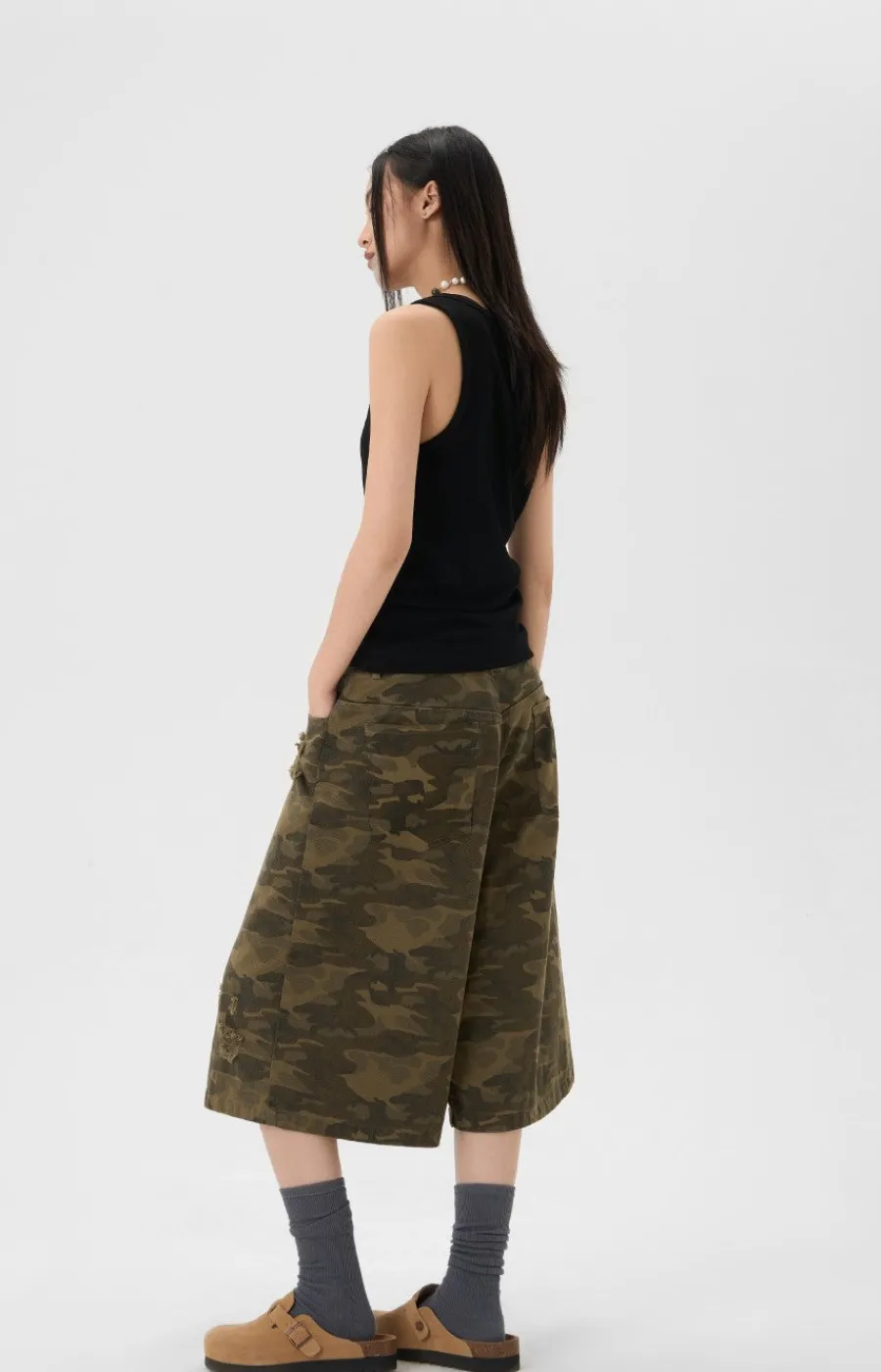 Clearance Camo Capri Cut Shorts Shorts