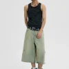 Online Capri Cut Light Wash Denim Shorts Shorts