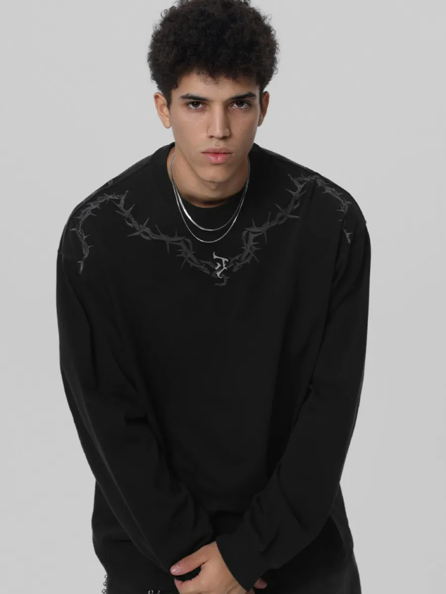 Clearance Washed Torn Collar Long Sleeve Shirts