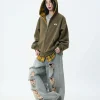 Online Layered Plaid Lined Zip Jacket Jackets | Hoodies