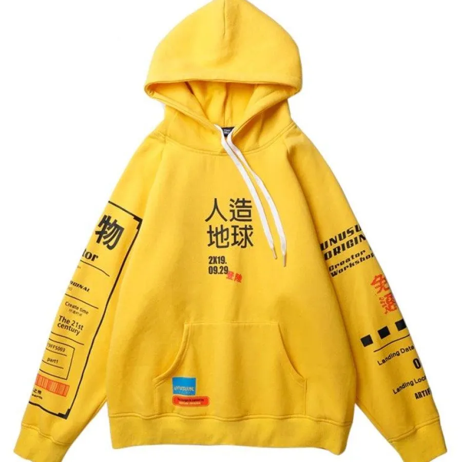 Discount Kanji Graffiti Hoodie Hoodies