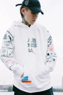 Discount Kanji Graffiti Hoodie Hoodies