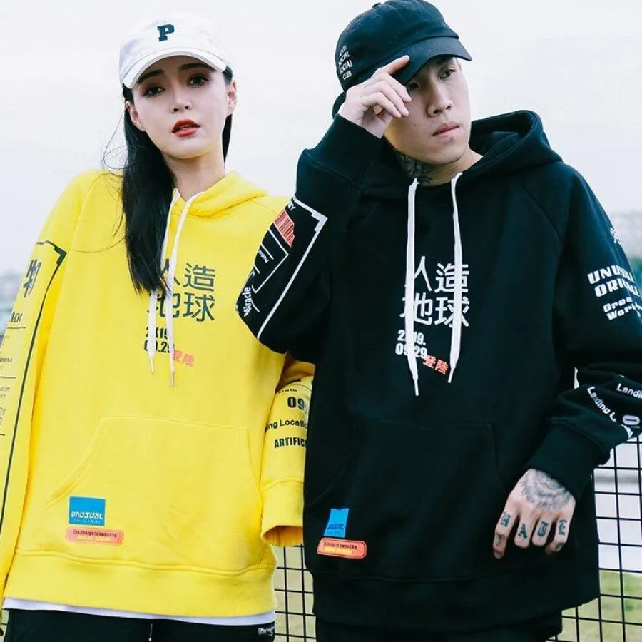 Discount Kanji Graffiti Hoodie Hoodies