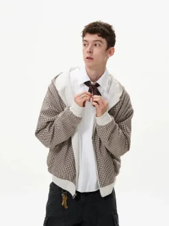 Fashion Reversible Plaid Zip Hoodie Jackets