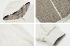 Fashion Reversible Plaid Zip Hoodie Jackets