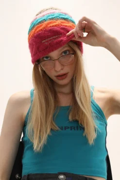Outlet Multi Color Alpaca Hand-Knit Beanie Accessories