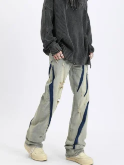 Clearance Scratch Ripped Jeans Jeans