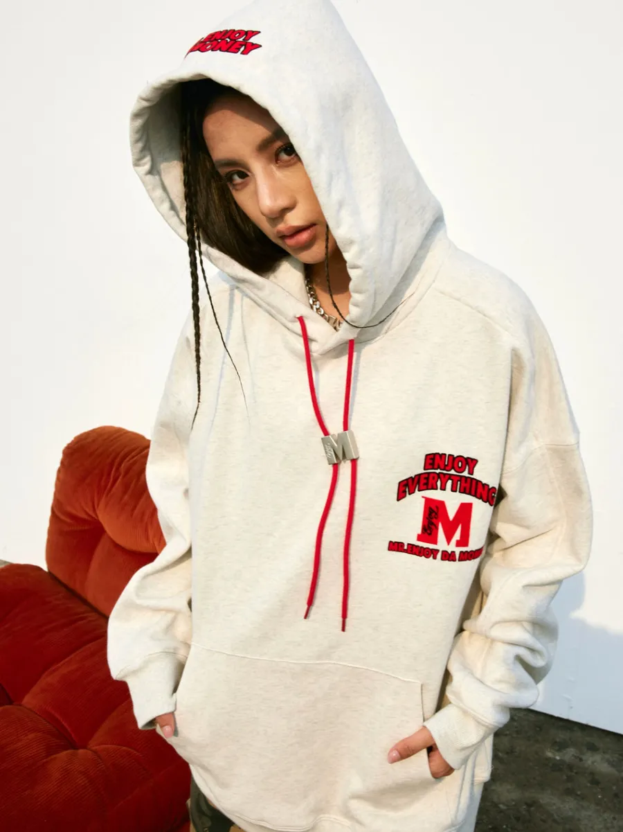 New M Buckle Drawstring Hoodie Hoodies