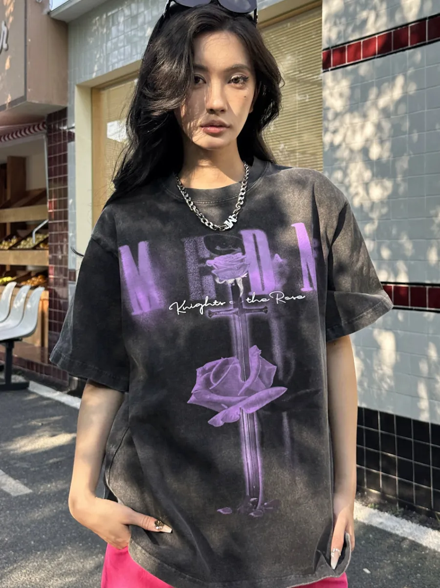 Online Vintage Washed "Sword & Rose" Tee T-Shirts