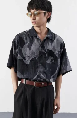 Fashion Boxy Cut Lotus Shirt Shirts