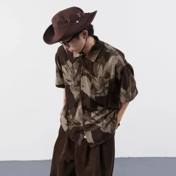 Fashion Boxy Cut Lotus Shirt Shirts