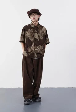 Fashion Boxy Cut Lotus Shirt Shirts
