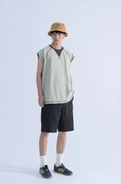 Discount Contrast Stitched Sleeveless Tee T-Shirts