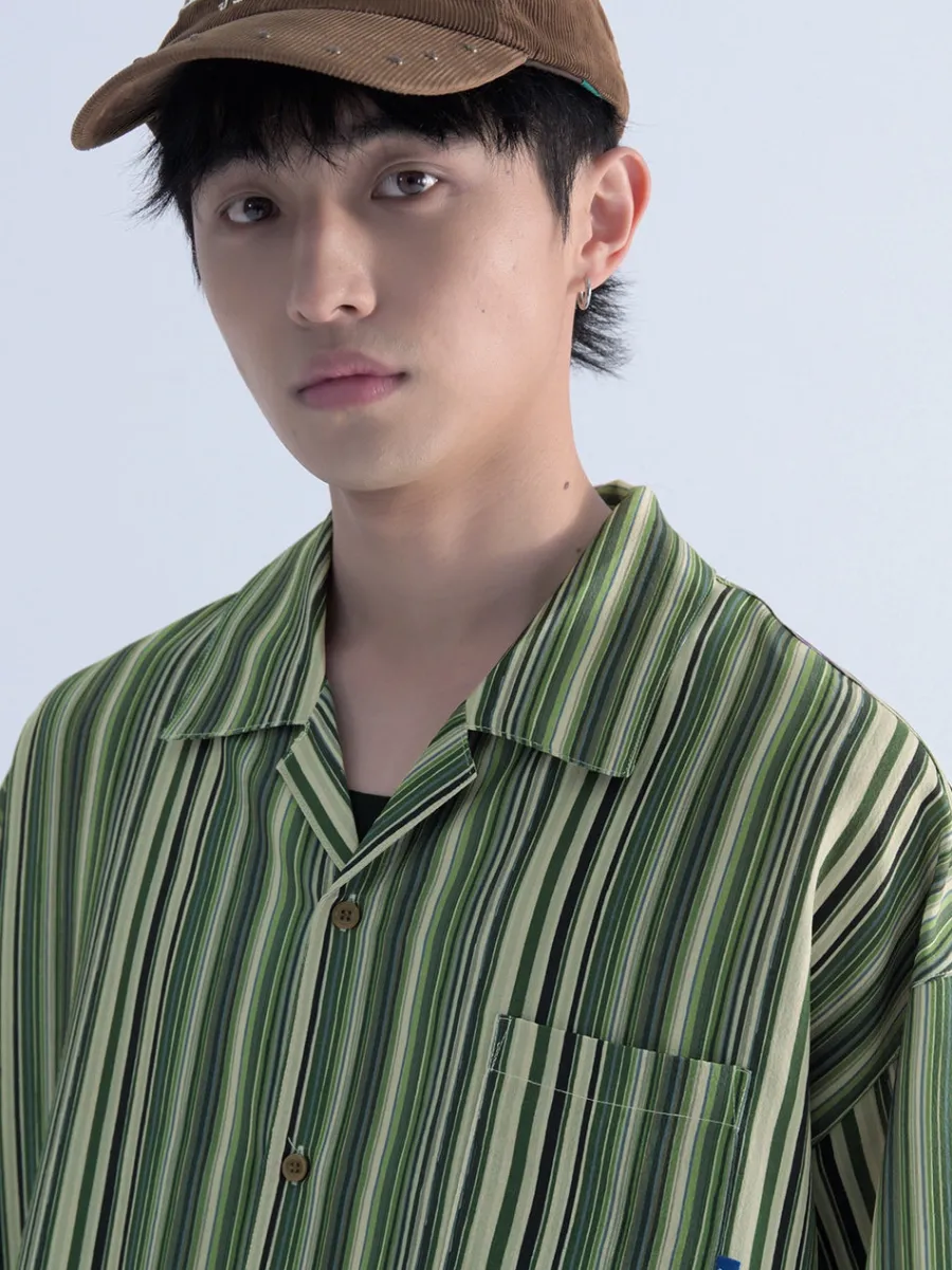 Sale Retro-Striped Button Up Shirts