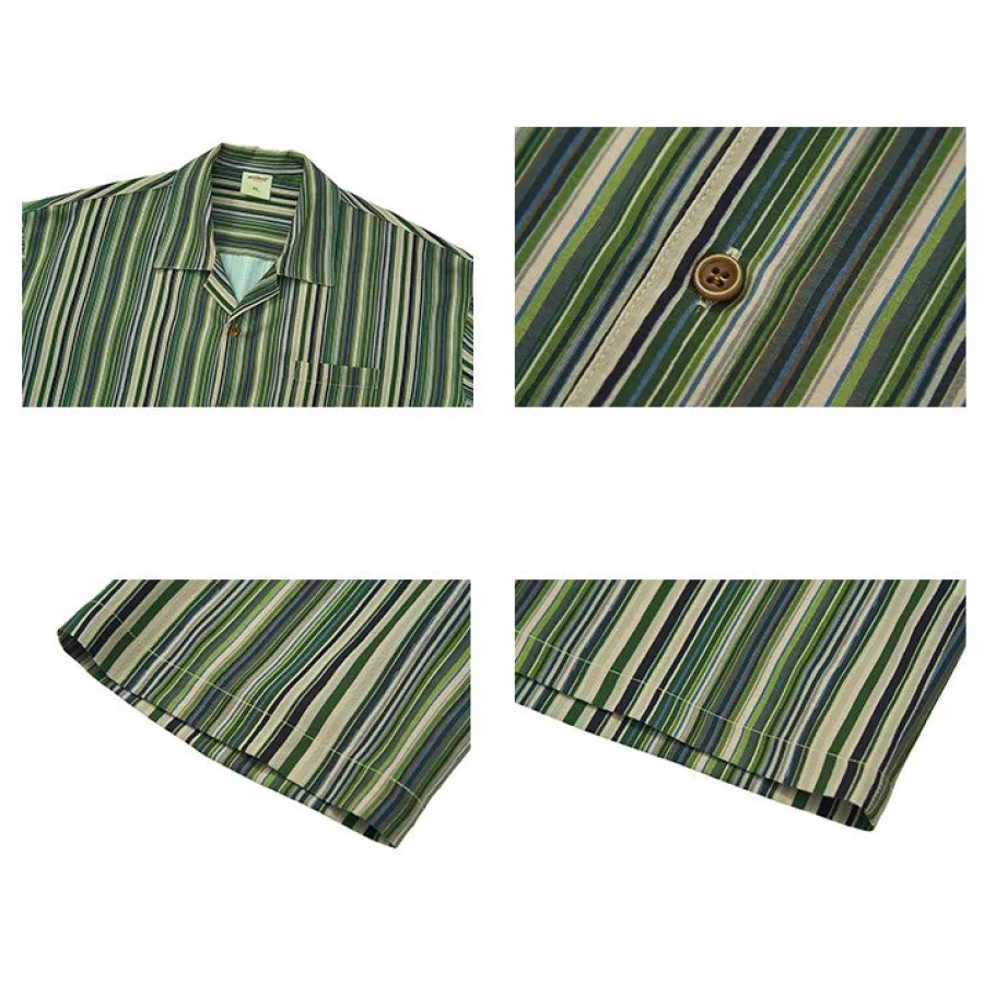 Sale Retro-Striped Button Up Shirts