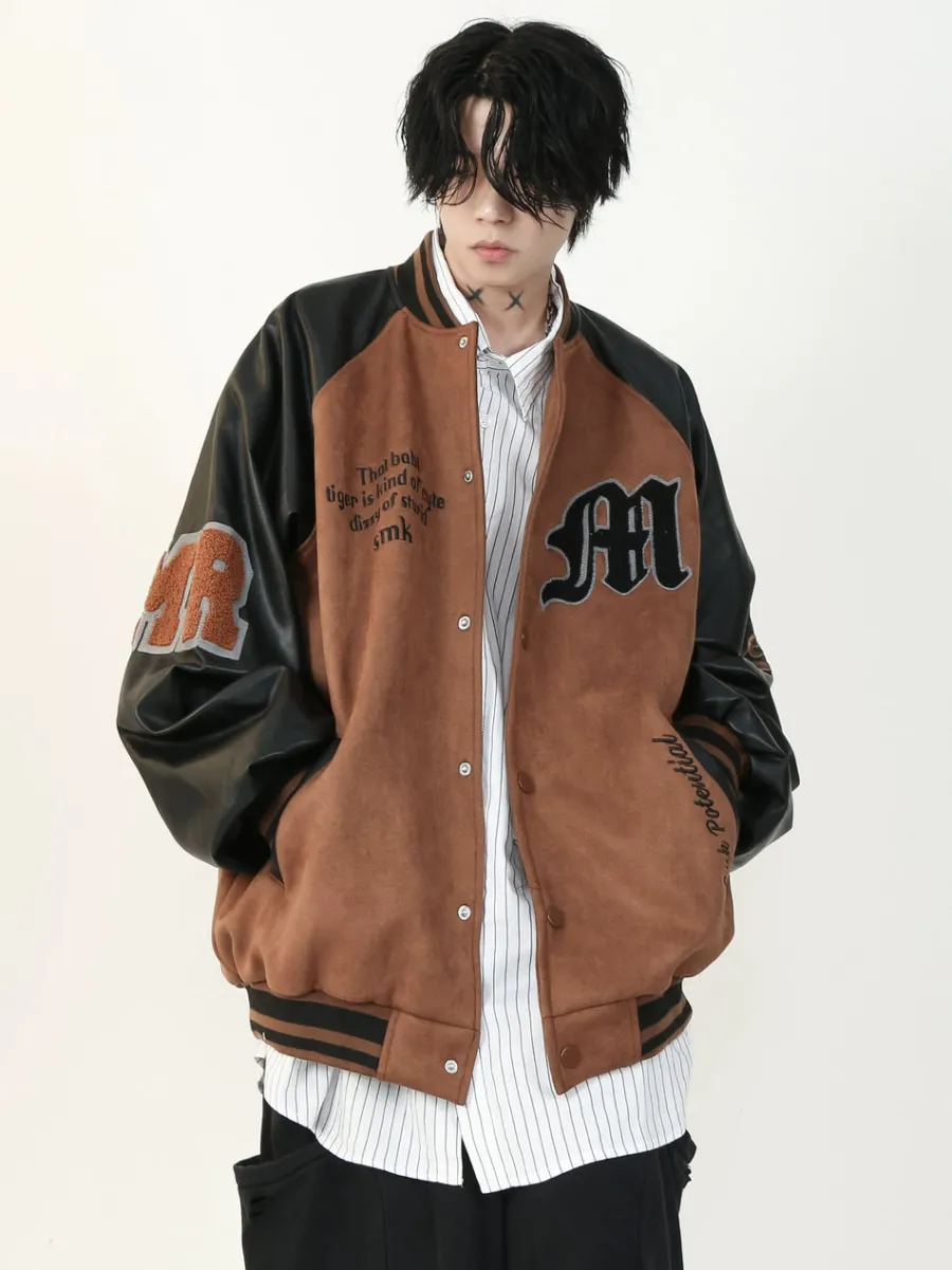 Fashion "1997" Suede Varsity Jacket Jackets