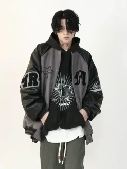 Fashion "1997" Suede Varsity Jacket Jackets