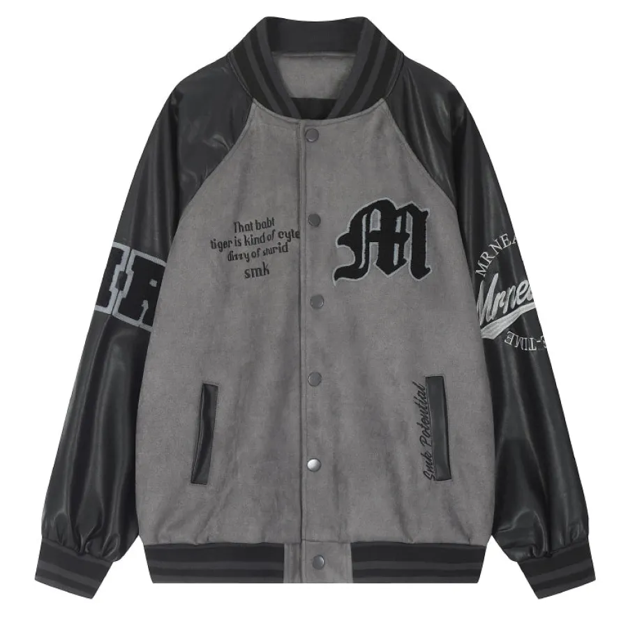 Fashion "1997" Suede Varsity Jacket Jackets