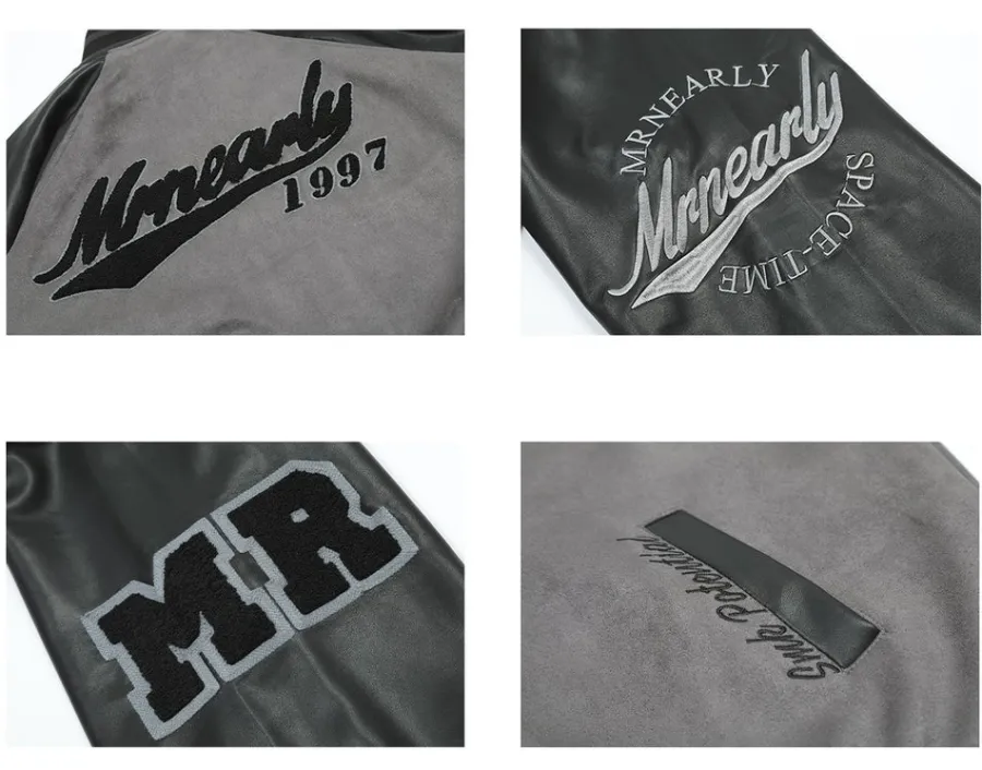 Fashion "1997" Suede Varsity Jacket Jackets