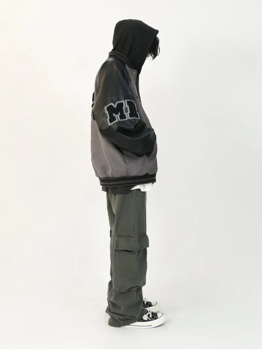 Fashion "1997" Suede Varsity Jacket Jackets