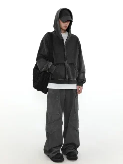 Outlet Heavyweight Vintage Washed Zip Jacket Jackets