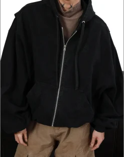 Clearance Vintage Washed Embroidered Silohuette Zip Jacket Jackets