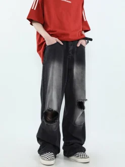 Outlet Vintage Washed Ripped Jeans Jeans