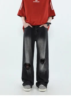 Outlet Vintage Washed Ripped Jeans Jeans