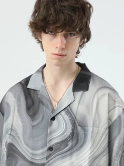 Fashion Marble Button Up Shirt Shirts