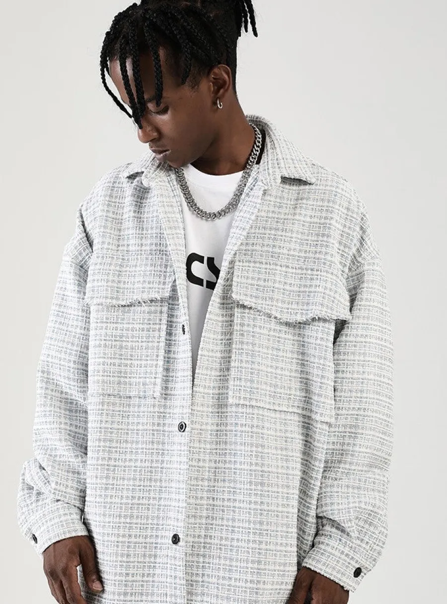 Discount Raw Edge Tweed Flannel Shirts | Jackets