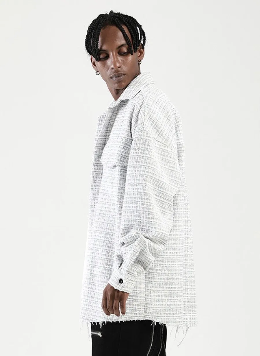 Discount Raw Edge Tweed Flannel Shirts | Jackets