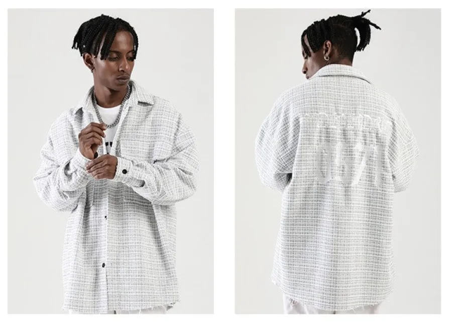 Discount Raw Edge Tweed Flannel Shirts | Jackets