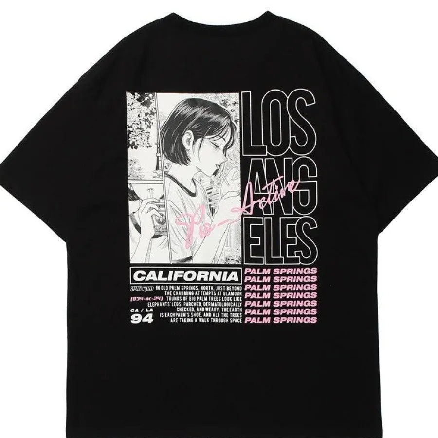 Fashion Palm Springs Anime Girl Tee T-Shirts