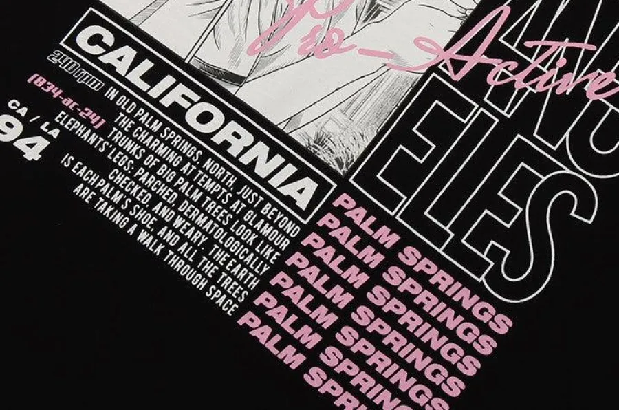 Fashion Palm Springs Anime Girl Tee T-Shirts