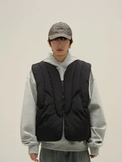 Fashion Paneled Puffer Vest Jackets