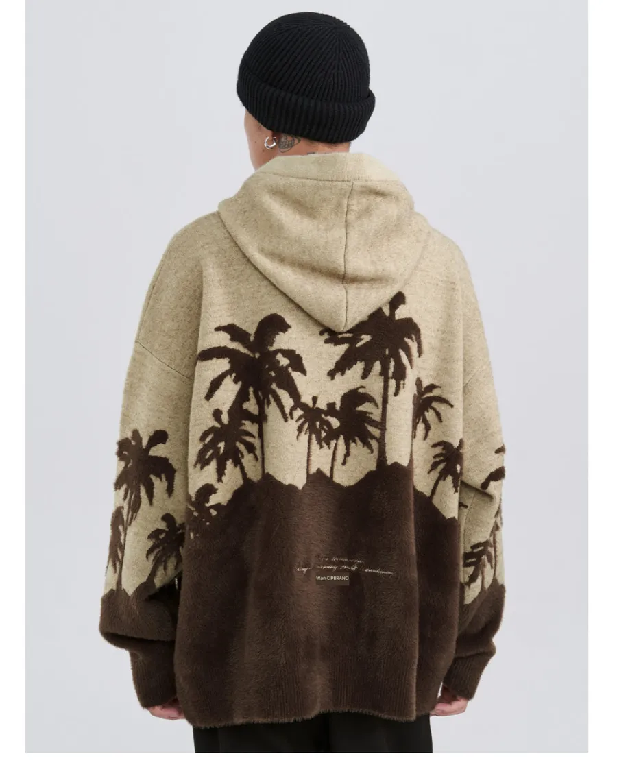 Best "King Palm" Knit Hoodie Hoodies