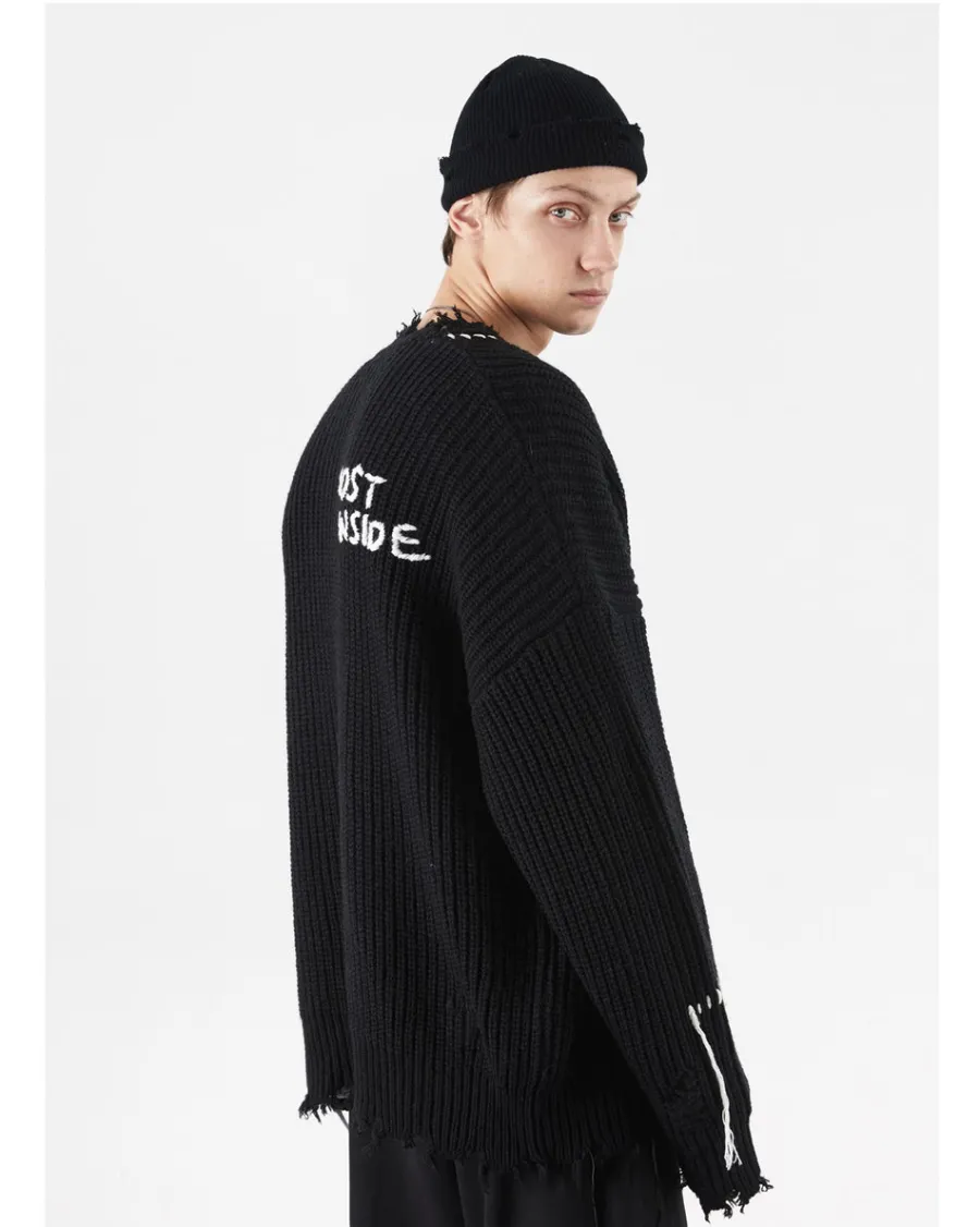 Sale "Lost Inside" Distressed Knit Sweater Sweaters