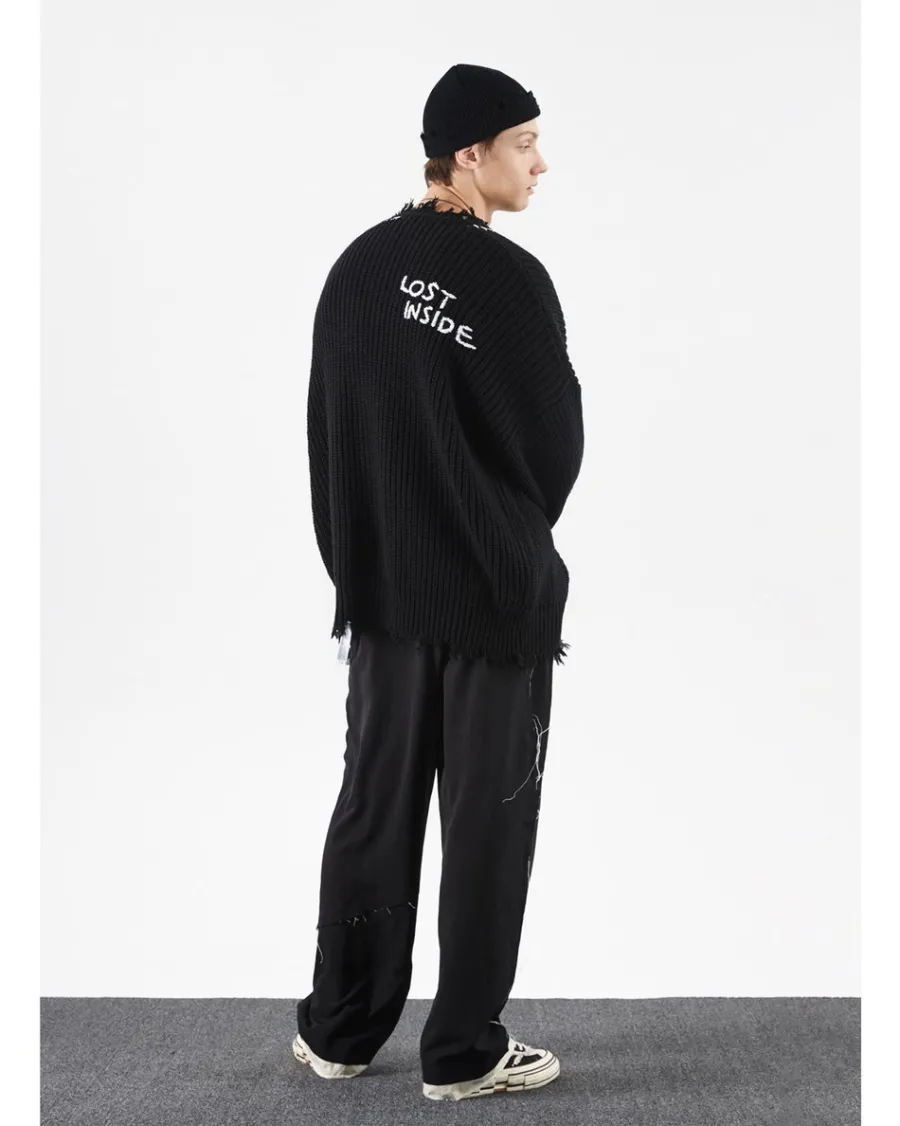 Sale "Lost Inside" Distressed Knit Sweater Sweaters