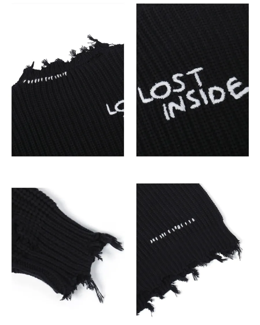 Sale "Lost Inside" Distressed Knit Sweater Sweaters