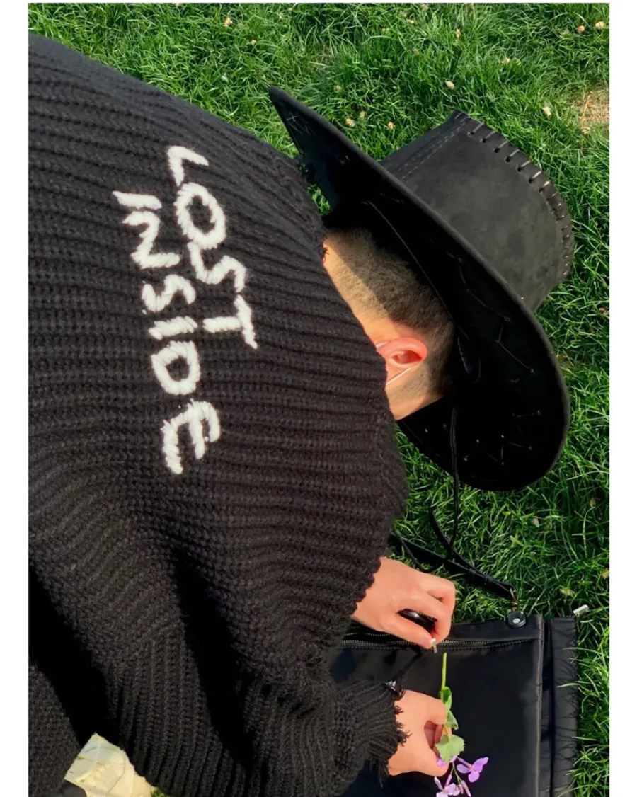 Sale "Lost Inside" Distressed Knit Sweater Sweaters