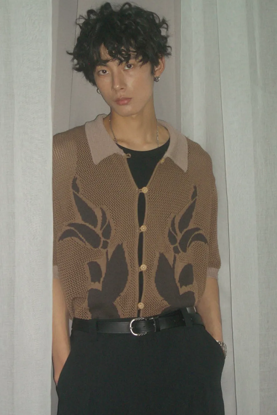 Outlet PHYSBOY Retro Leaf Crochet Button-Up Shirts