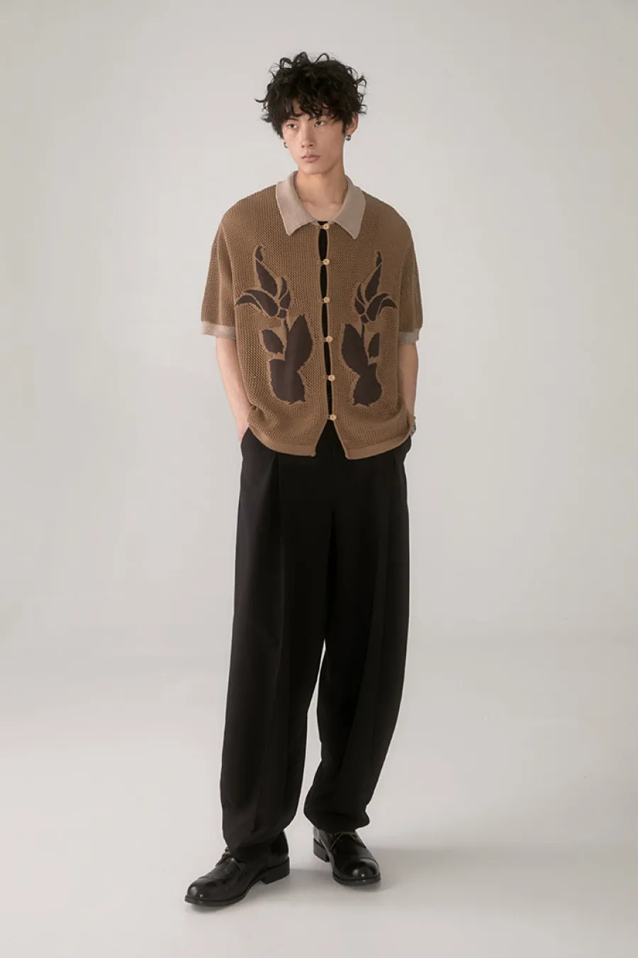 Outlet PHYSBOY Retro Leaf Crochet Button-Up Shirts