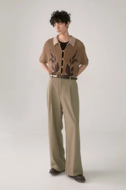 Outlet PHYSBOY Retro Leaf Crochet Button-Up Shirts