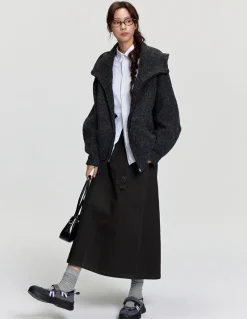 Hot Mohair Double Zipped Hooded Sweater Sweaters | Jackets