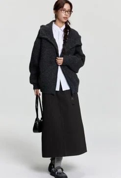 Hot Mohair Double Zipped Hooded Sweater Sweaters | Jackets